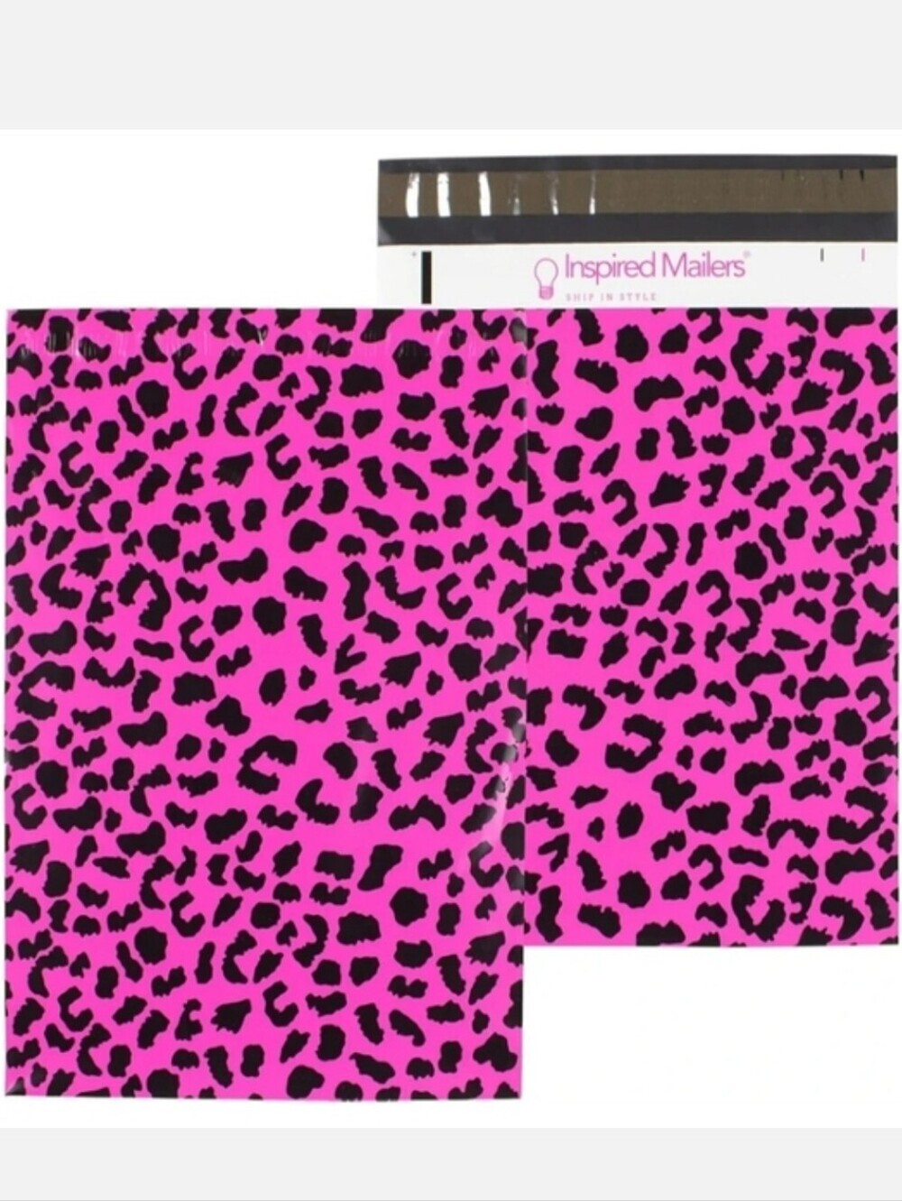 20 10 x 13 Hot Pink Cheetah Polymailers - Picture 2 of 5